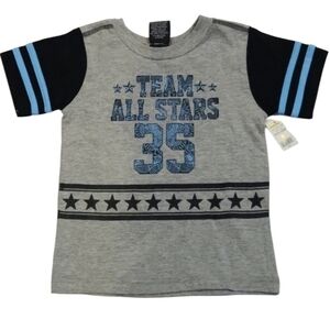 Quad Seven Boys Gray and BkakbllmmmmmmTeam All Stars T-shirt Size 24 Months‎ NWT
